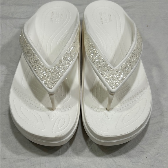 CROCS White Sparkle Sandals - Picture 2 of 12